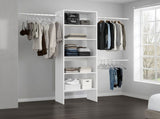 Hollis Modular Closet System with Open Shelves, Dual Hanging Rods and Vertical Storage Design, White B097P474320