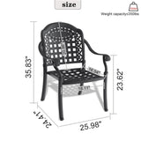 Cast Aluminum Patio Dining Chair 2PCS With Black Frame and Cushions In Random Colors W1710P166004