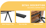 Dark Brown Herringbone Pattern MDF Dining Table - A Perfect Match for Modern Minimalist and W3226P279049