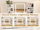 LED Mirror Vanity Dressing Table with Lights for Women & Girls - 3-Color Adjustable Light Strips, 2 W2700P297921