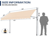 118.1"D x 47.2"W x"H Retractable Awning Khaki 21965272