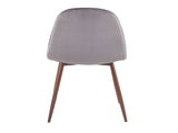 Contemporary Chair in Walnut Metal and Grey Velvet - Set of 2 B202P223638