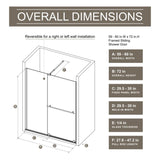 Glass Shower Door, 30 - 60 in.W x 72 in.H Shower Sliding Door Walk-in Shower Screen Dual Usage,1/4 W3048P278316