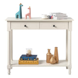 2-Tier Console Table with 2 Drawers Console Tables for, Sofa Table with Storage Shelves, 53777083