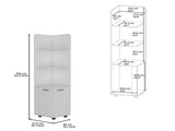 62H" Tall Corner Cabinet with 3-Tier Shelf and 2-Door, White B097133210