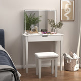 ZNTS Vanity Desk Set With Mirror For Makeup, Makeup Table With 1 Drawer Storage Cosmetics, Vanity W760P206124