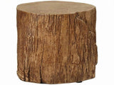 Natural Set of 2 Concrete Tree Stump Side Table Solid End Table for Indoor Outdoor Use, No 97095714
