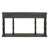 U_STYLE Retro Senior Console Table for Hallway Living Room Bedroom with 4 Front Facing Storage WF312987AAB