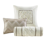 7 Piece Tufted Comforter Set Taupe King B03596864