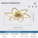 Modern Ceiling Fan with Lights Remote Control, 3 Light Color 6 Speeds,Gold Color Ceiling Fan Lamp W1962P237610