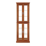 Curio Cabinet Lighted Curio Diapaly Cabinet with Adjustable Shelves and Mirrored Back Panel, W1693P154578