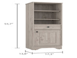 Light Grey 1-Drawer 3-Shelf Linen Cabinet B06280550