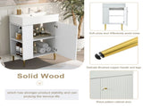 21.6" white Bathroom vanity, Combo Cabinet, Bathroom Storage Cabinet, Single Ceramic Sink, Left side 26996276
