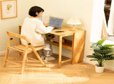 Bamboo Folding Desk, Space-Saving Computer Desk for Small Spaces, Foldable Study Table for Bedroom, W2641P408486