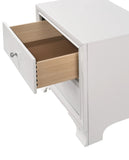 ZNTS 1pc Modern Glam Style Crisp White Finish Two Drawer Nightstand Embossed Crocodile Pattern B01181033