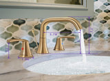 Bathroom Faucet 3 Hole - Sink Faucet 2-Handle 3-Hole, Brushed Gold Widespread 8 Inch 30692445