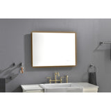32x24 Inch LED Backlit Bathroom Mirror with Metal Frame, Wall Mounted Vanity Mirror with Smart Touch 93611282