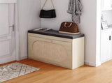 Rattan Shoe Rack, Hallway Shoe Bench, Shoe Cabinet with Flip-Drawer and Seat Cushion 76741085
