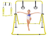 Yellow Multi-Functional Adjustable Height Children's Horizontal Gymnastic Bar With Bear Rings W1408P269742