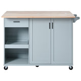 ZNTS K&K Kitchen Island with Foldable Counter Top, Kitchen Storage Cart with Slide-Out Shelf, Towel Rack N707P173036G