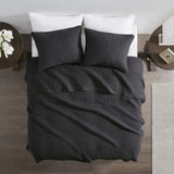 3 Piece Quilt Set Black Full/Queen B035129040