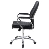 ZNTS Black and Chrome Height Adjustable Swivel Office Chair B062P153797