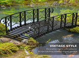 6ft Decorative Metal Garden Bridge Arch Footbridge with Safety Side Rails for Backyard Use 76412848
