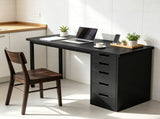 Modern Computer Desk, 47" Writing Desk with 5 Reversible Storage Drawers for Home Office 90034664