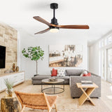 ZNTS 52 Inch Ceiling Fan Light With 6 Speed Remote Reversible Energy-saving DC Motor KBS-5247-DC