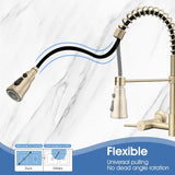 3 Functions Wall Mounted Bridge Kitchen Faucet W122564077