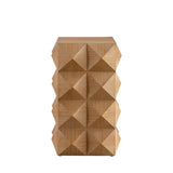 23.62"Height Three-dimensional Embossed Pattern Design Retro Side Table,Retro Wooden Nightstand W75770647