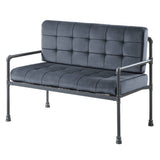 Grey and Sandy Grey Loveseat with Loose Back B062P185737