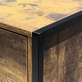 Industrial Style 6 Drawer Double Dresser,Rustic Brown Wood Storage Dresser Clothes Organizer with W141260283