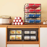 4 Tiers Can Organizer Rack, 48 Cans Soda Can Dispenser Organizer for Refrigerator, Set of 2 07073779
