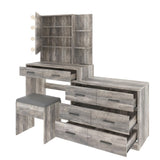 Large Makeup Vanity with Lights, Vanity Table with Charging Station, Vanity Desk with Mirror and 10 58924769