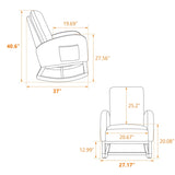 27.2"W Rocking Chair for Nursery, Polyester Glider Chair with High Back and Side Pocket, Rocking W1852P171376