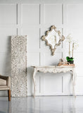30" x 23.5" Artistic White Diamond Scrollwork Mirror, Home Accent Mirror for Living Room, Entryway, W2078124361