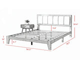 Full Bed Frame with Headboard, Platform Bed with Wooden Slats, No Box Spring Needed, Easy 01947303