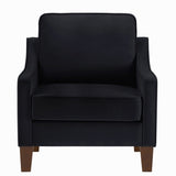 Modern Armchair, Living Room Single Seat Sofa with Wooden Legs, Upholstered Velvet Accent W2186P143466