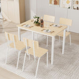 5-Piece Dining Table Set with 4 Chairs, 43" Kitchen Table & Chairs Set for 4, Dining Room Table with W578133460