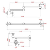 ZNTS Pot Filler Faucet Wall Mount,with Double Joint Swing Arms Chrome JYC33651CH