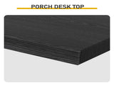 42 Inch Black Relief Finish Entryway Console - T-Leg MDF with 3D Paper Laminate, Narrow 06384392