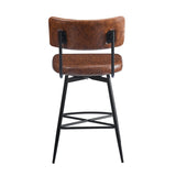 26''Retro Swivel Counter Stools Set of 2,Brown Counter Stools with iron Frame,PU Sponge N780P199991B