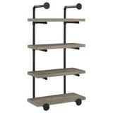 Black and Grey Driftwood Metal 24-inch Wall Shelf B062P153482