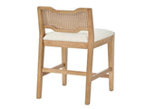 28" Farmhouse Barstools Set of 2,Upholstered Armless Iron Counter Stools with Natural Rattan N762P411404D