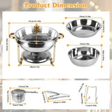 4 Pack Round Chafing Dish Buffet Set,Stainless Steel 4.76QT Round Buffet Servers and Warmers, Thick 57843550