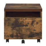 Weathered Oak and Black 1-Drawer File Cabinet B062P189144