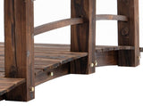 Fir Wood Garden Bridge Arc Walkway with Side Railings for Backyards, Gardens, and Streams, Stained W2225142629