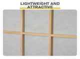 3.94ft 3-Panel Folding Screen Painted Natural Wood Finish, Split-Section 36347050