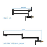 Pot Filler Faucet - Wall Mount Kitchen Sink Faucet Folding Stretchable with Single Hole Two Handles, W1243P262651